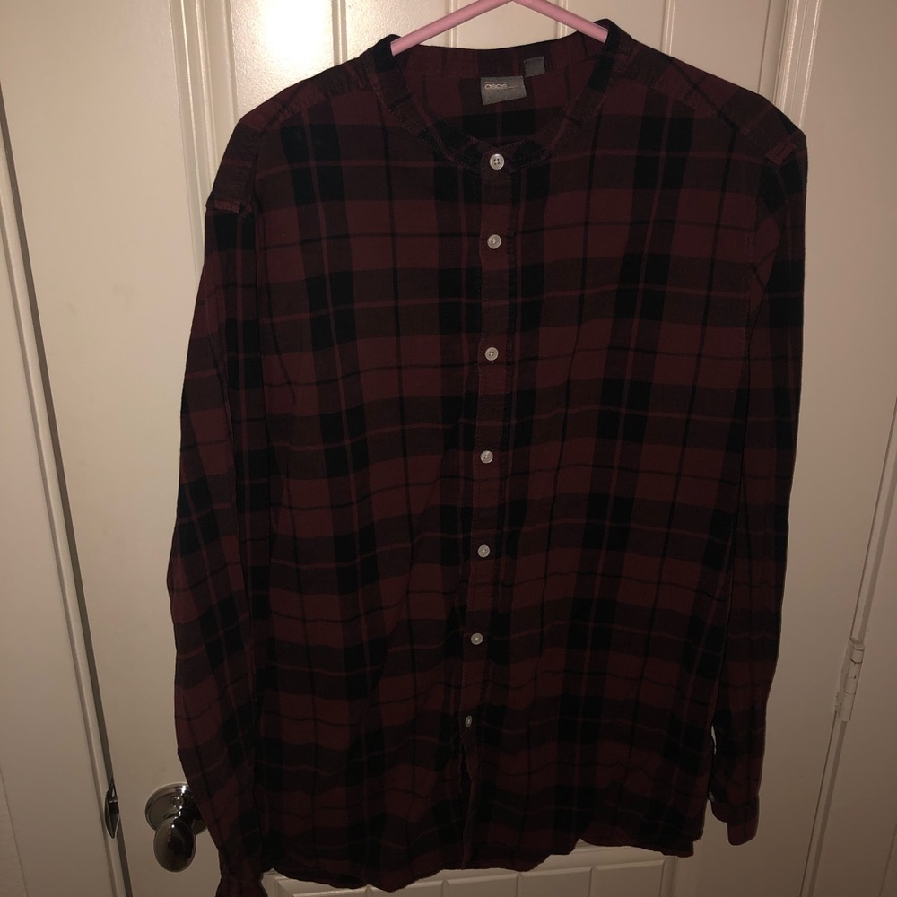 ASOS Checkered Dress Shirt in Burgundy size 3XL